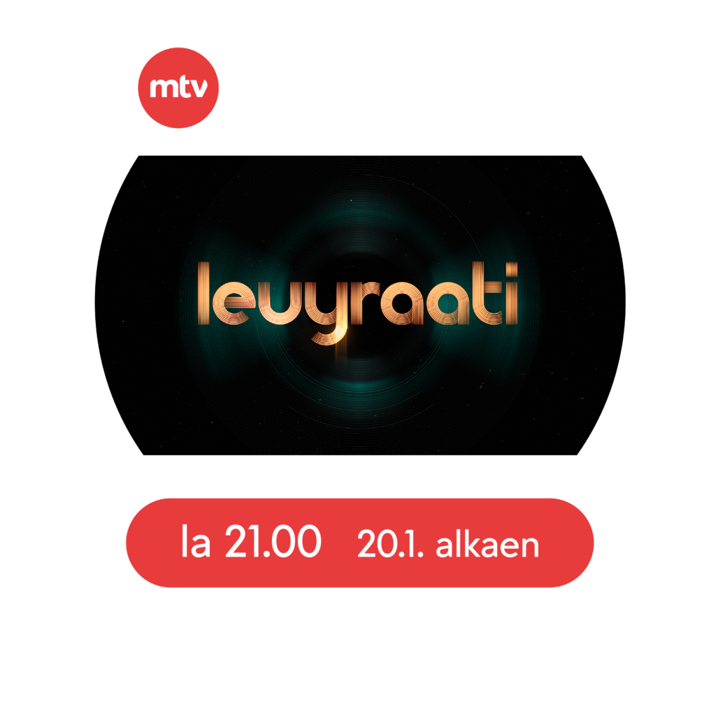 Levyraati yhteistyössä -logo. La 21.00 20.1. alkeaen. MTV Katsomo ja MTV3.